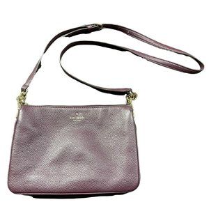 Kate Spade Bag Crossbody Purple Burgundy Leather Gold Chain Strap